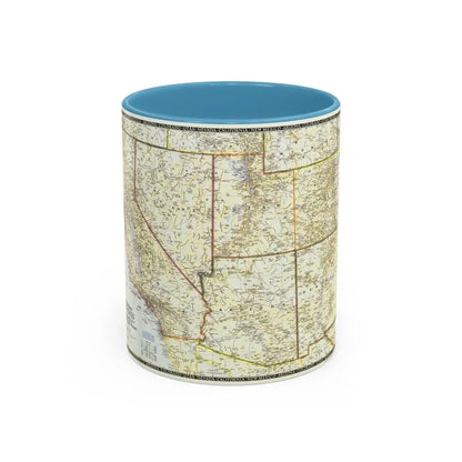 USA - Southwestern (1948) (Map) Accent Coffee Mug 11oz Light Blue - Go Mug Yourself