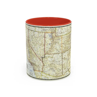USA - Southwestern (1948) (Map) Accent Coffee Mug 11oz Red - Go Mug Yourself
