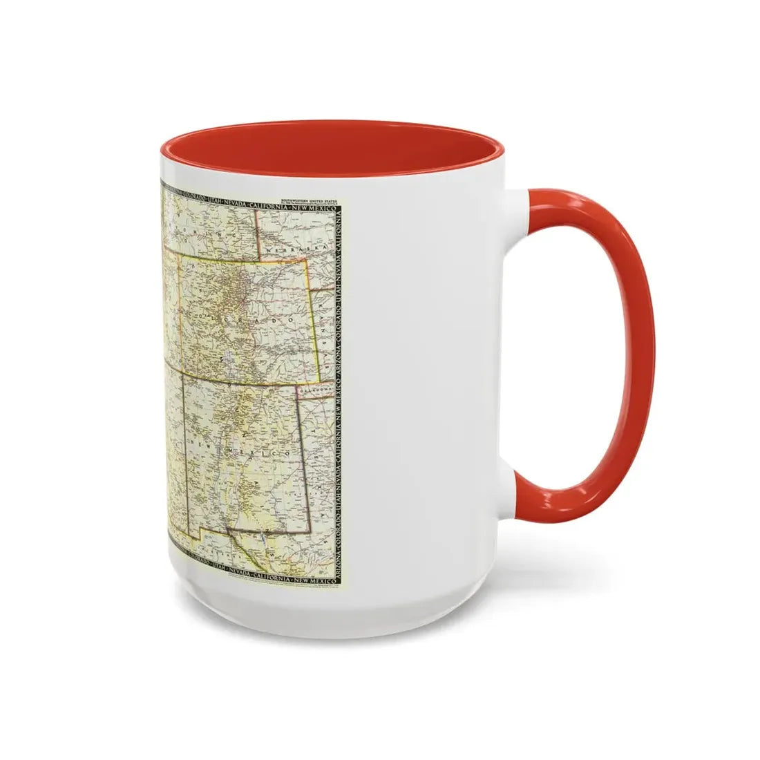 USA - Southwestern (1948) (Map) Accent Coffee Mug - Go Mug Yourself