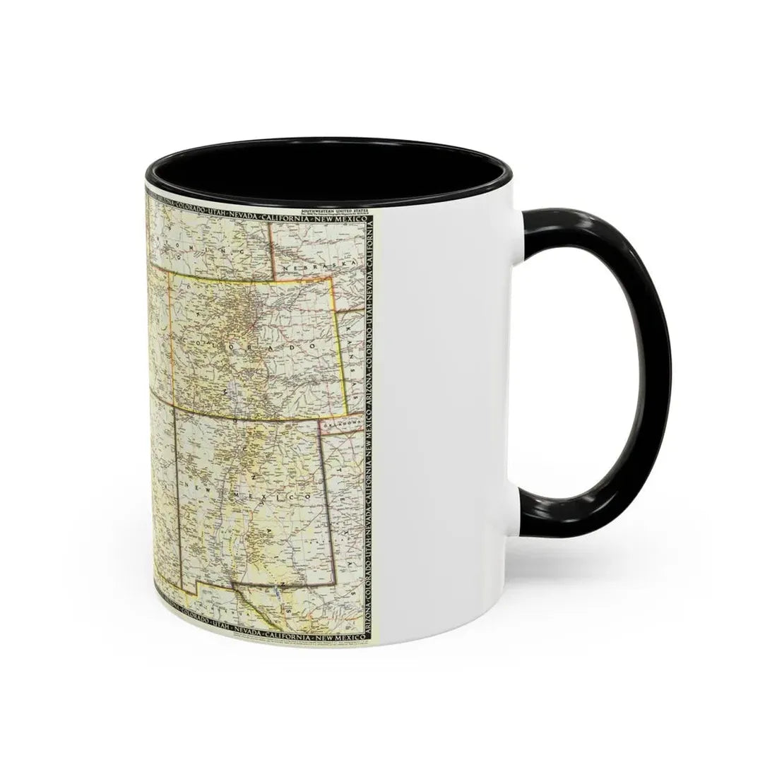 USA - Southwestern (1948) (Map) Accent Coffee Mug - Go Mug Yourself