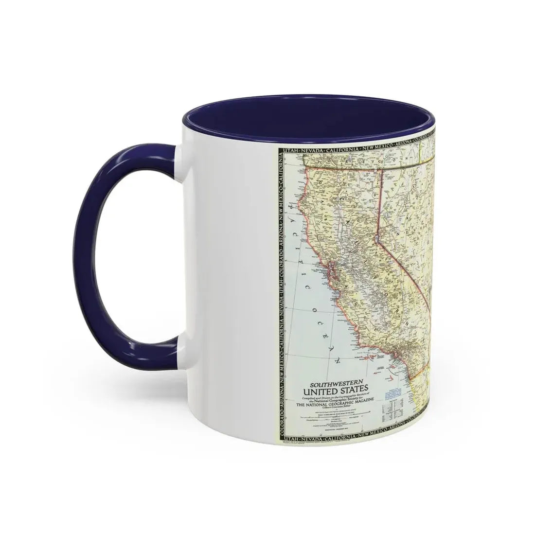USA - Southwestern (1948) (Map) Accent Coffee Mug - Go Mug Yourself