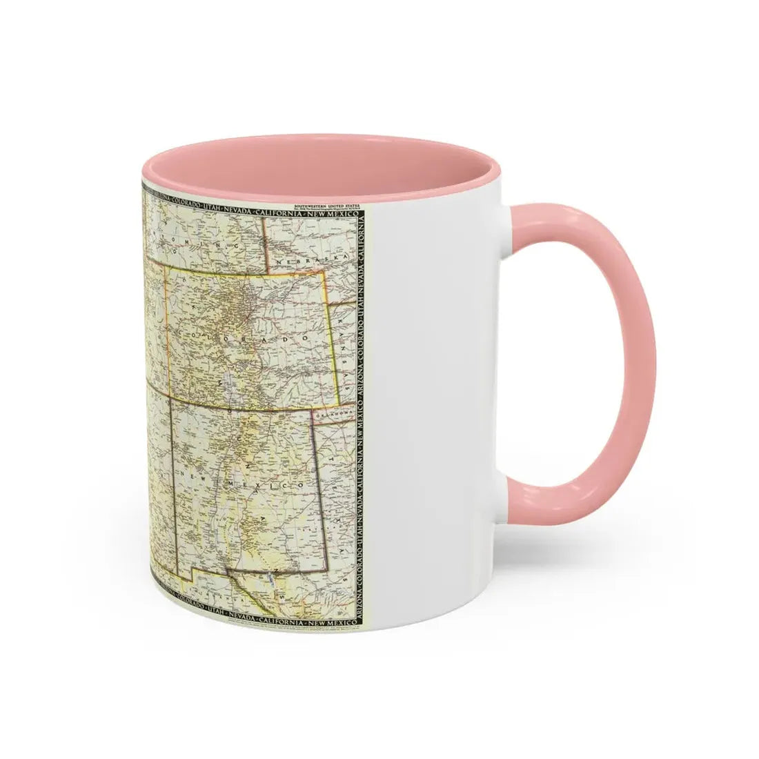 USA - Southwestern (1948) (Map) Accent Coffee Mug - Go Mug Yourself