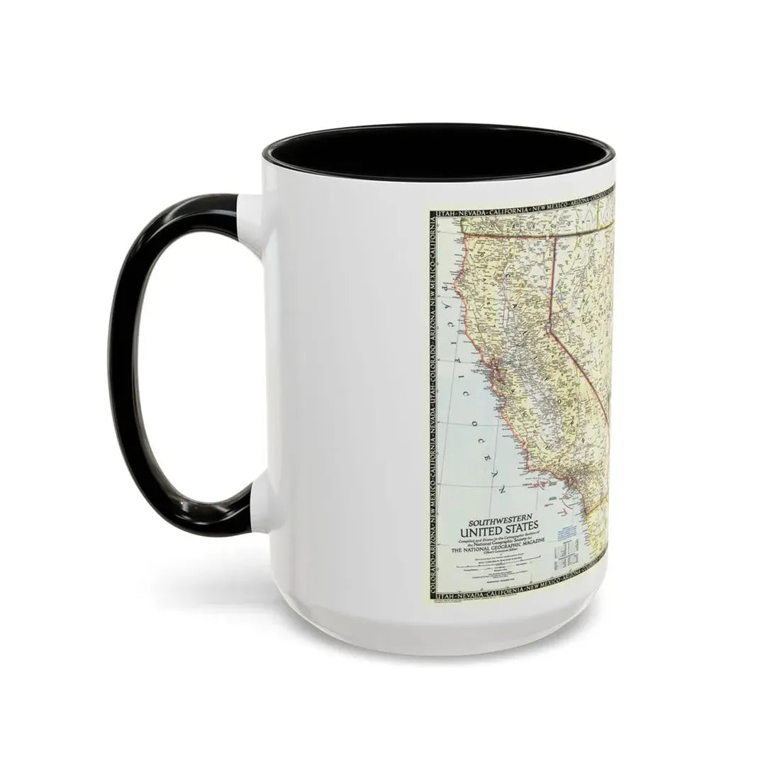 USA - Southwestern (1948) (Map) Accent Coffee Mug - Go Mug Yourself