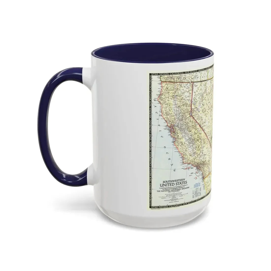 USA - Southwestern (1948) (Map) Accent Coffee Mug - Go Mug Yourself