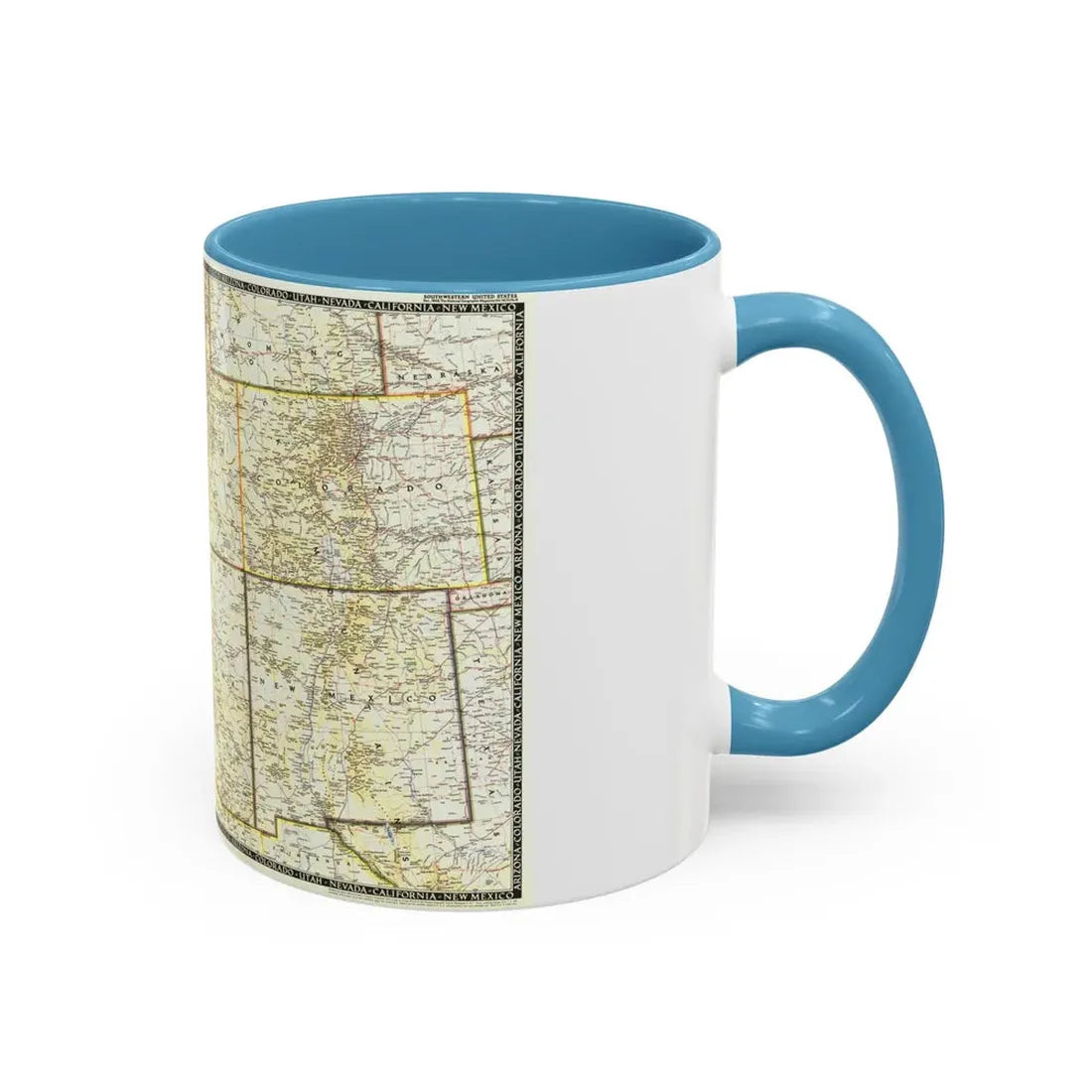 USA - Southwestern (1948) (Map) Accent Coffee Mug - Go Mug Yourself