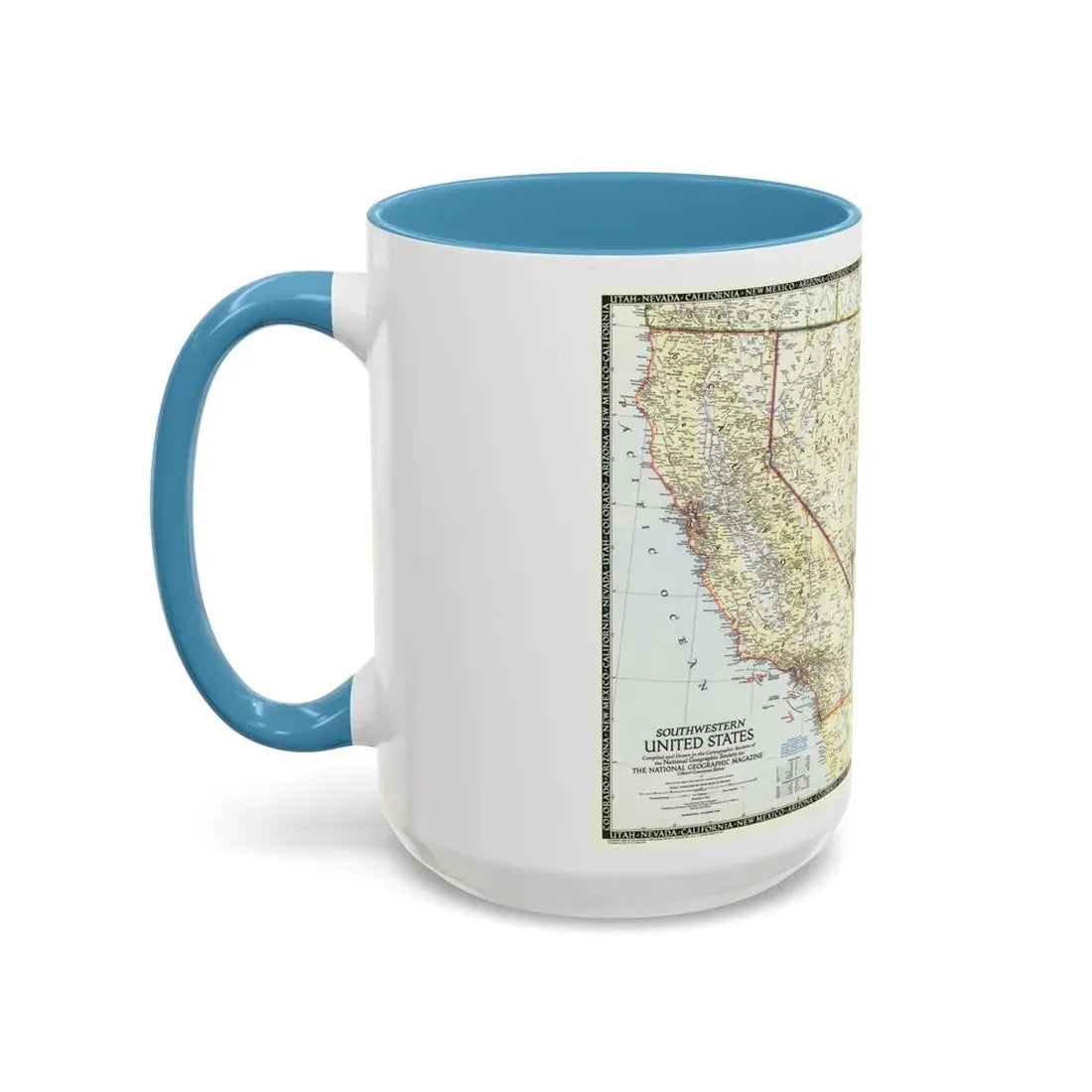USA - Southwestern (1948) (Map) Accent Coffee Mug - Go Mug Yourself