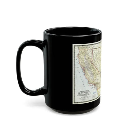 USA - Southwestern (1948) (Map) Black Coffee Mug - Go Mug Yourself