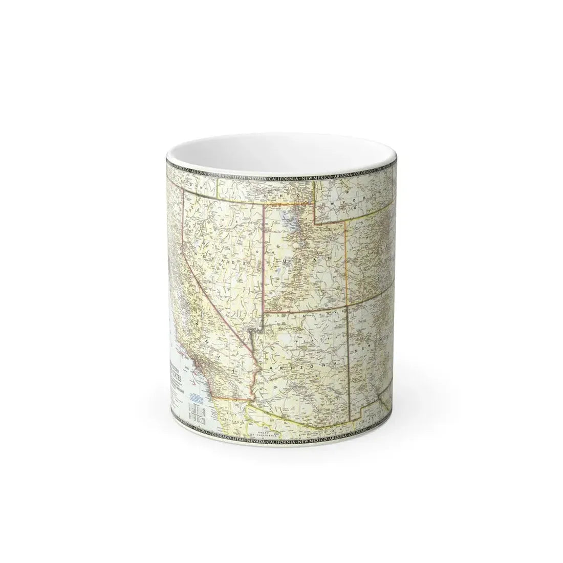 USA - Southwestern (1948) (Map) Color Changing Mug 11oz Default Title 11oz - Go Mug Yourself