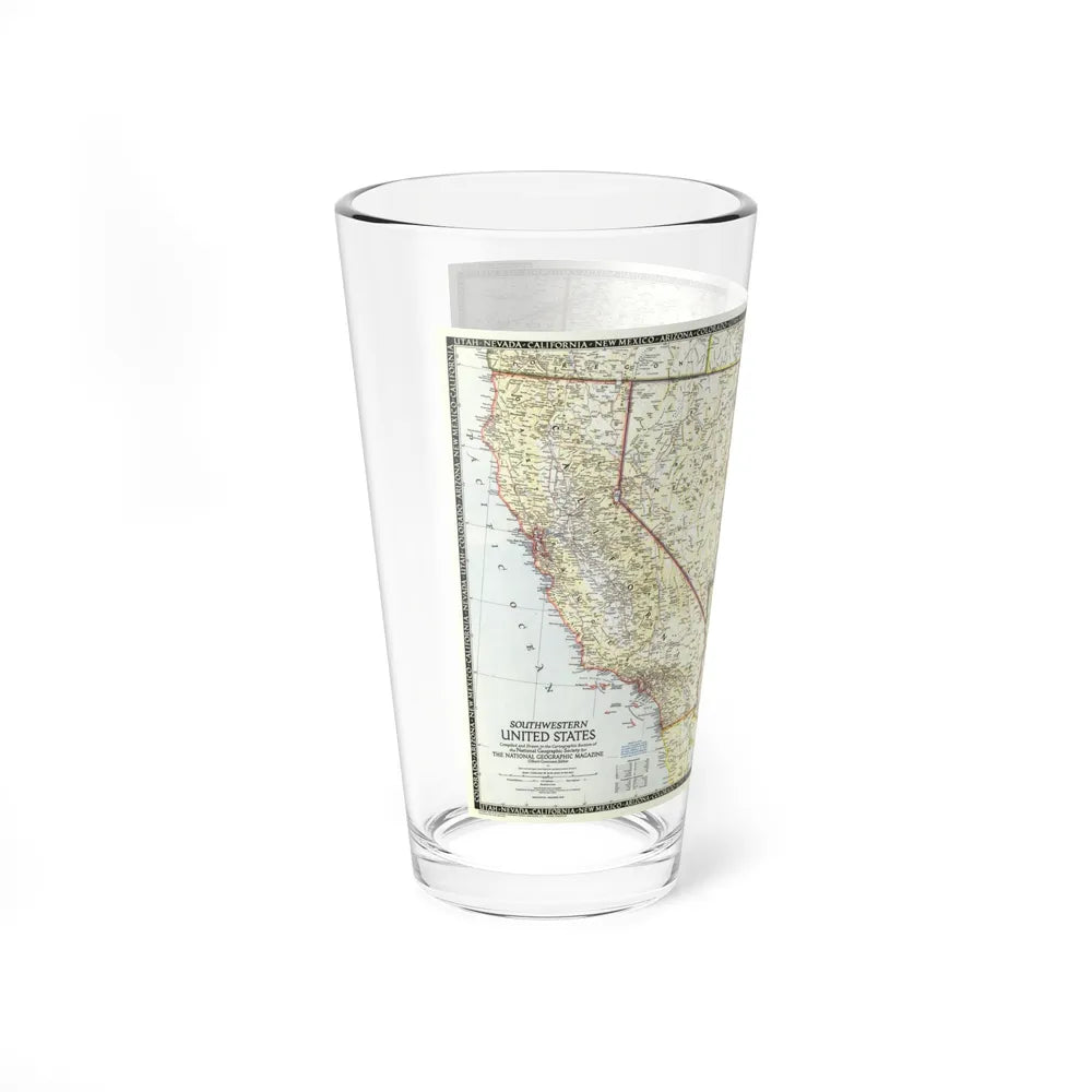 USA - Southwestern (1948) (Map) Pint Glass 16oz-Go Mug Yourself