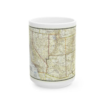 USA - Southwestern (1948) (Map) White Coffee Mug 15oz - Go Mug Yourself