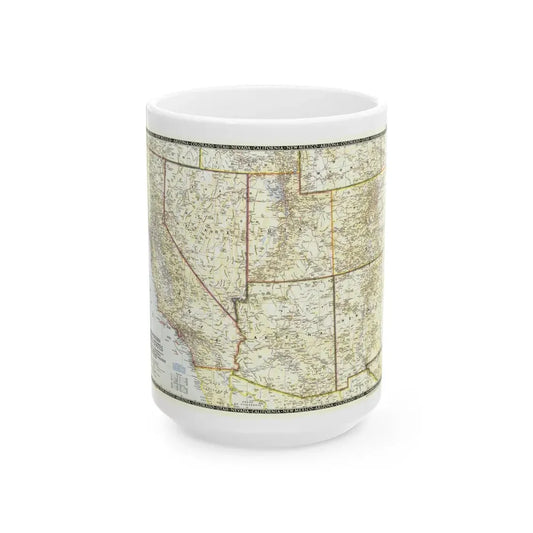 USA - Southwestern (1948) (Map) White Coffee Mug 15oz - Go Mug Yourself
