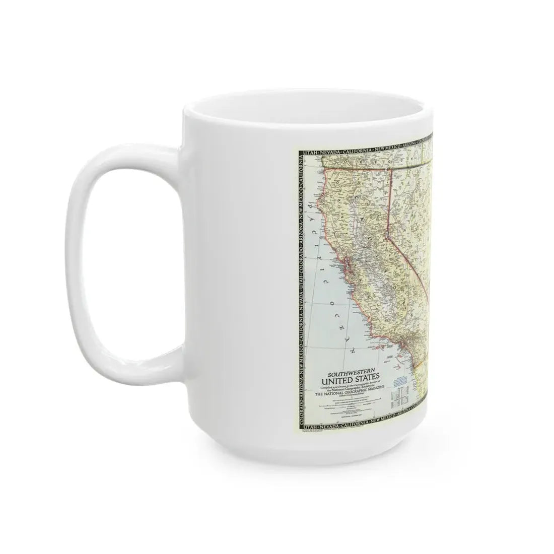 USA - Southwestern (1948) (Map) White Coffee Mug - Go Mug Yourself