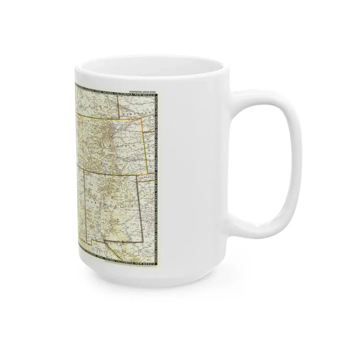 USA - Southwestern (1948) (Map) White Coffee Mug - Go Mug Yourself
