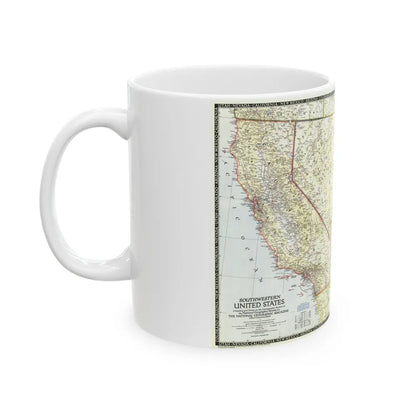 USA - Southwestern (1948) (Map) White Coffee Mug-Go Mug Yourself