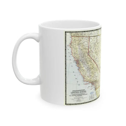 USA - Southwestern (1948) (Map) White Coffee Mug - Go Mug Yourself
