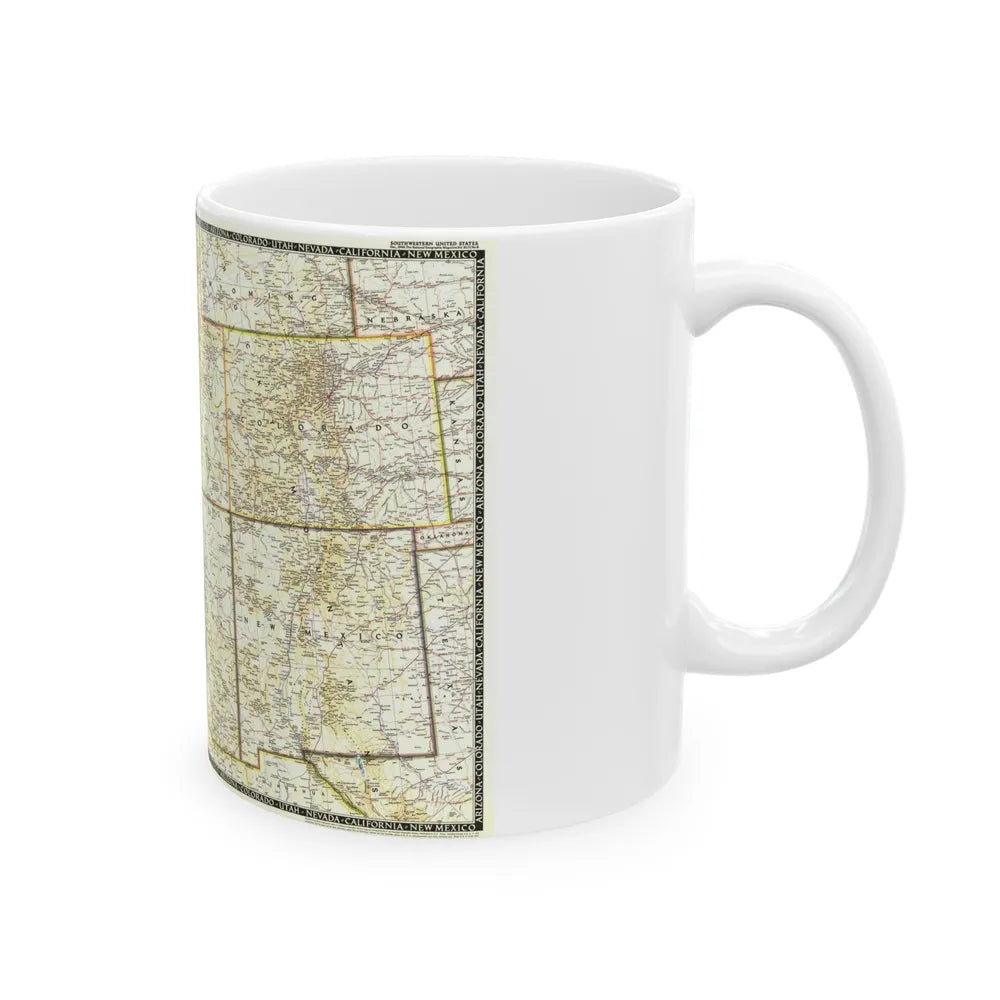 USA - Southwestern (1948) (Map) White Coffee Mug-Go Mug Yourself