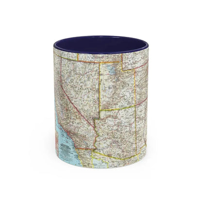 USA - Southwestern (1959) (Map) Accent Coffee Mug 11oz Navy - Go Mug Yourself