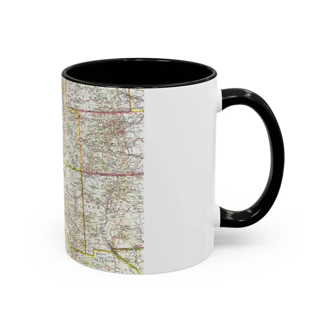 USA - Southwestern (1959) (Map) Accent Coffee Mug - Go Mug Yourself