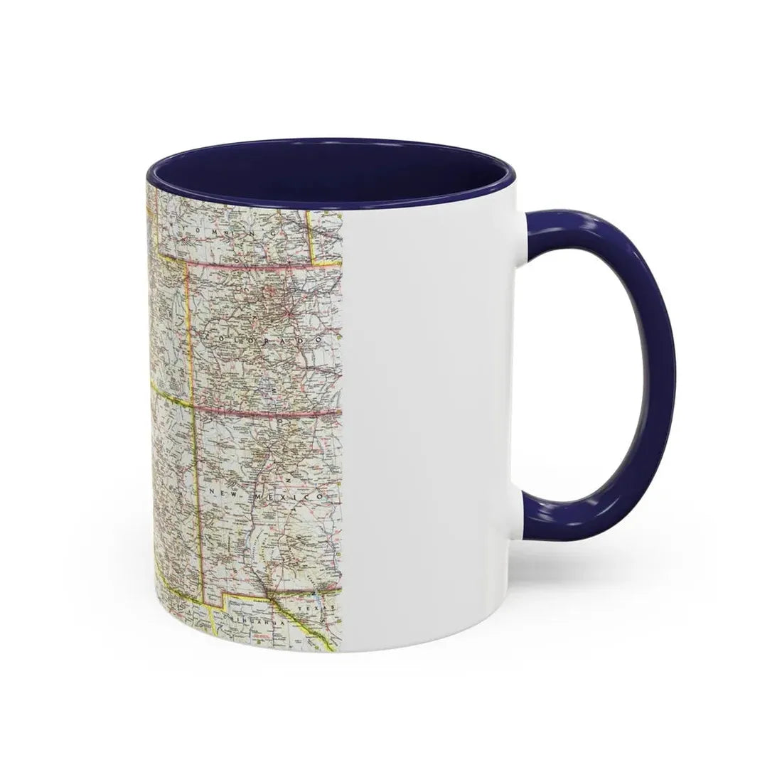 USA - Southwestern (1959) (Map) Accent Coffee Mug - Go Mug Yourself