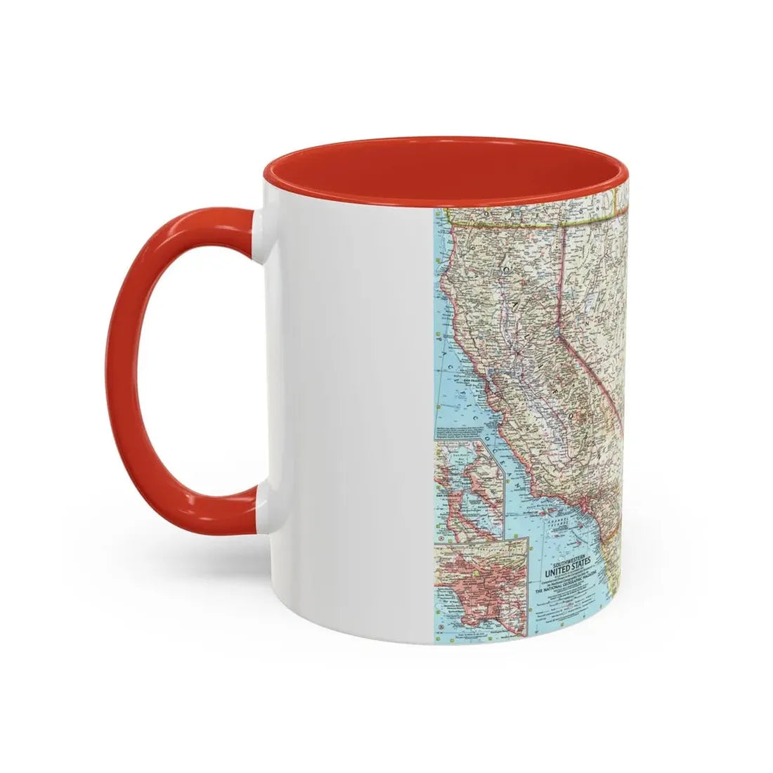 USA - Southwestern (1959) (Map) Accent Coffee Mug - Go Mug Yourself