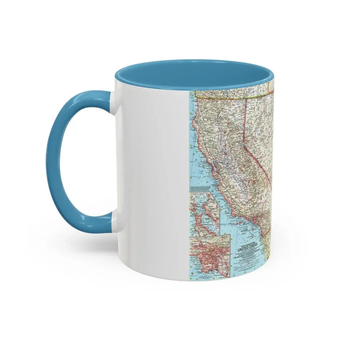 USA - Southwestern (1959) (Map) Accent Coffee Mug - Go Mug Yourself