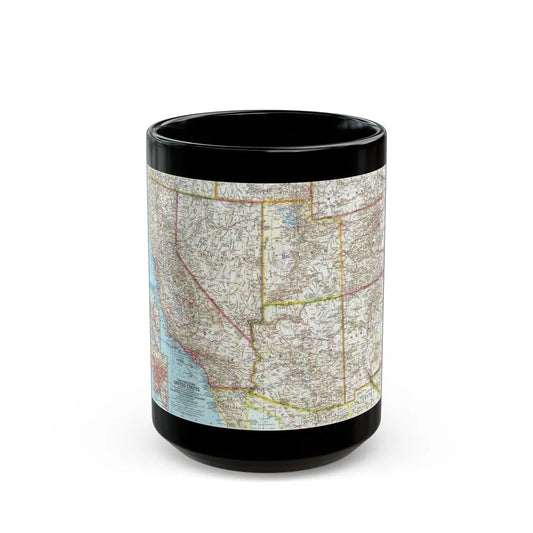 USA - Southwestern (1959) (Map) Black Coffee Mug-15oz-Go Mug Yourself