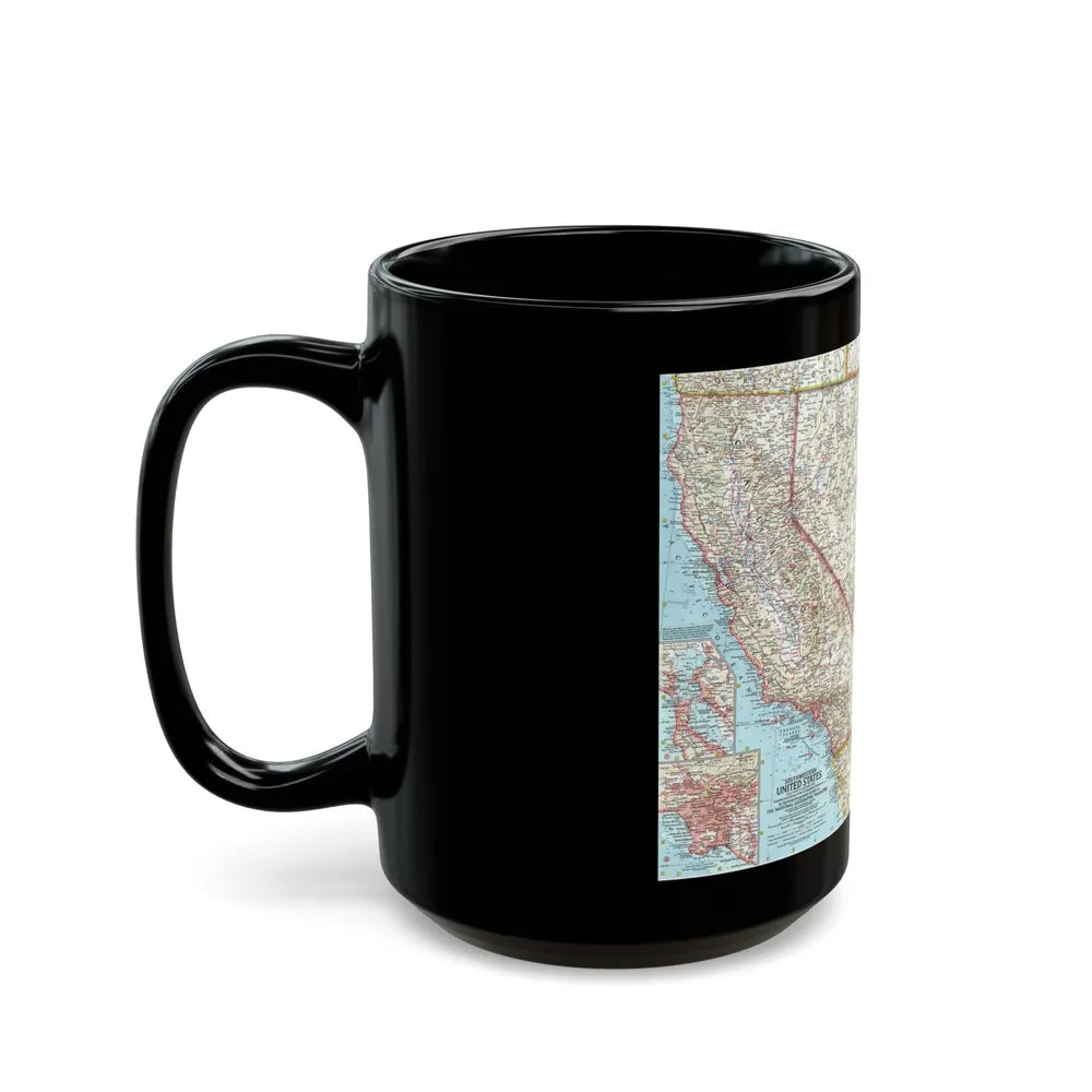 USA - Southwestern (1959) (Map) Black Coffee Mug-Go Mug Yourself