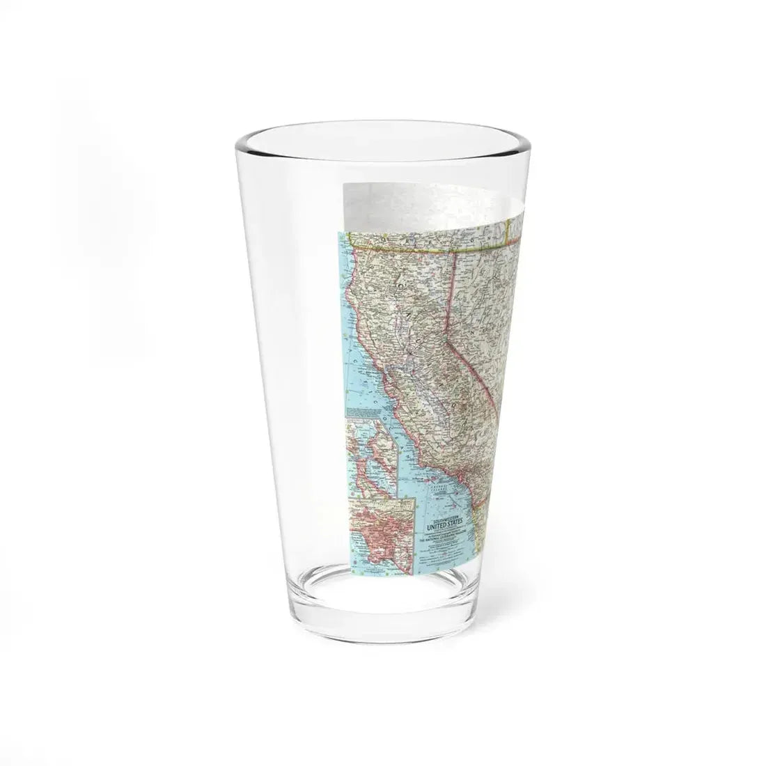 USA - Southwestern (1959) (Map) Pint Glass 16oz - Go Mug Yourself