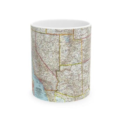 USA - Southwestern (1959) (Map) White Coffee Mug-11oz-Go Mug Yourself