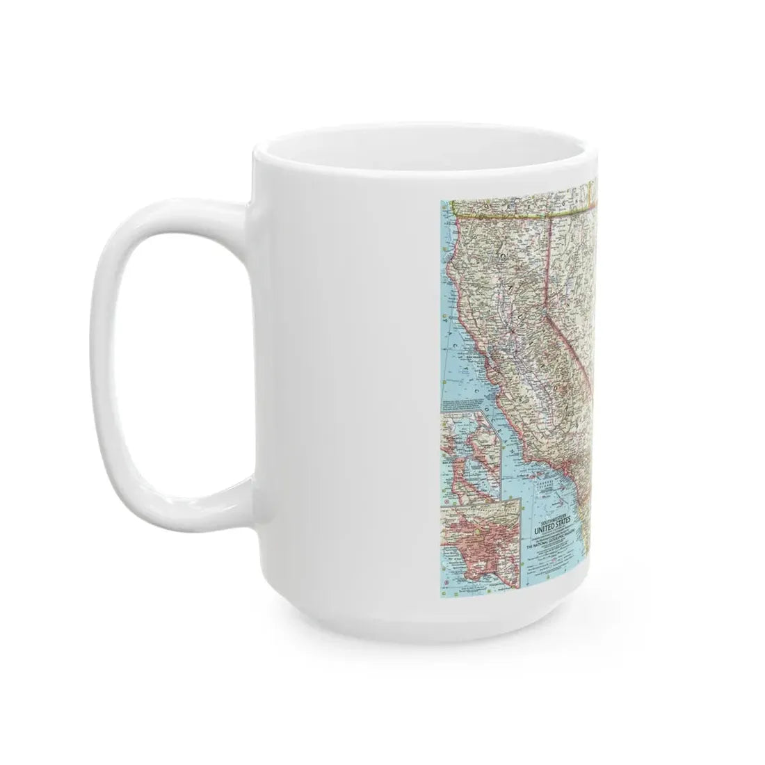 USA - Southwestern (1959) (Map) White Coffee Mug - Go Mug Yourself