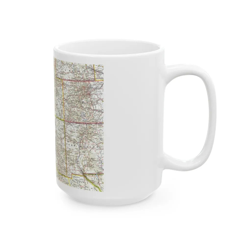 USA - Southwestern (1959) (Map) White Coffee Mug-Go Mug Yourself