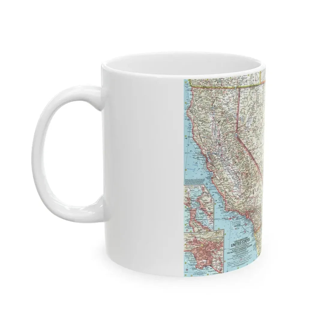 USA - Southwestern (1959) (Map) White Coffee Mug - Go Mug Yourself