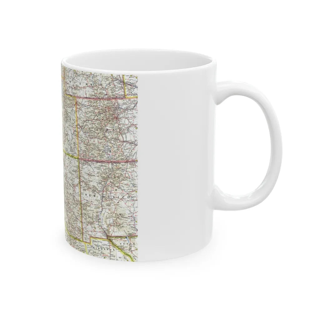 USA - Southwestern (1959) (Map) White Coffee Mug-Go Mug Yourself