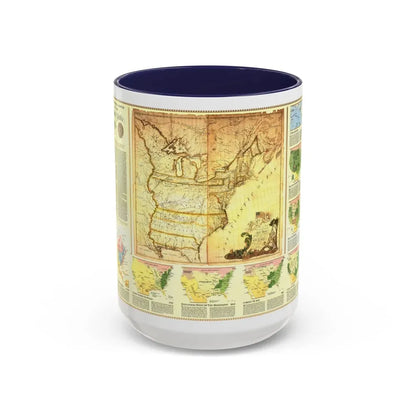 USA - Territorial Growth (1987) (Map) Accent Coffee Mug 15oz Navy - Go Mug Yourself