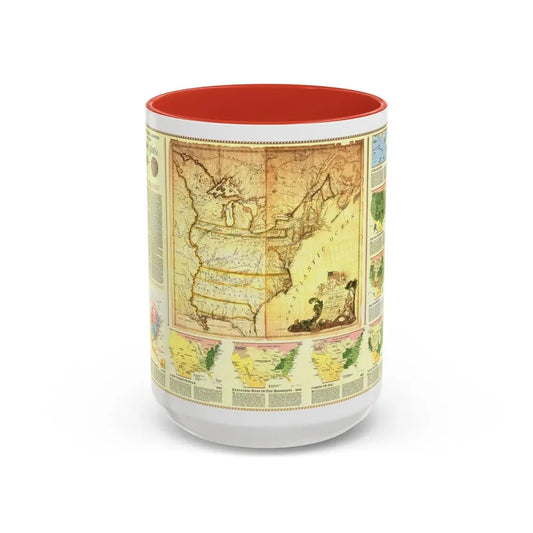 USA - Territorial Growth (1987) (Map) Accent Coffee Mug 15oz Red - Go Mug Yourself