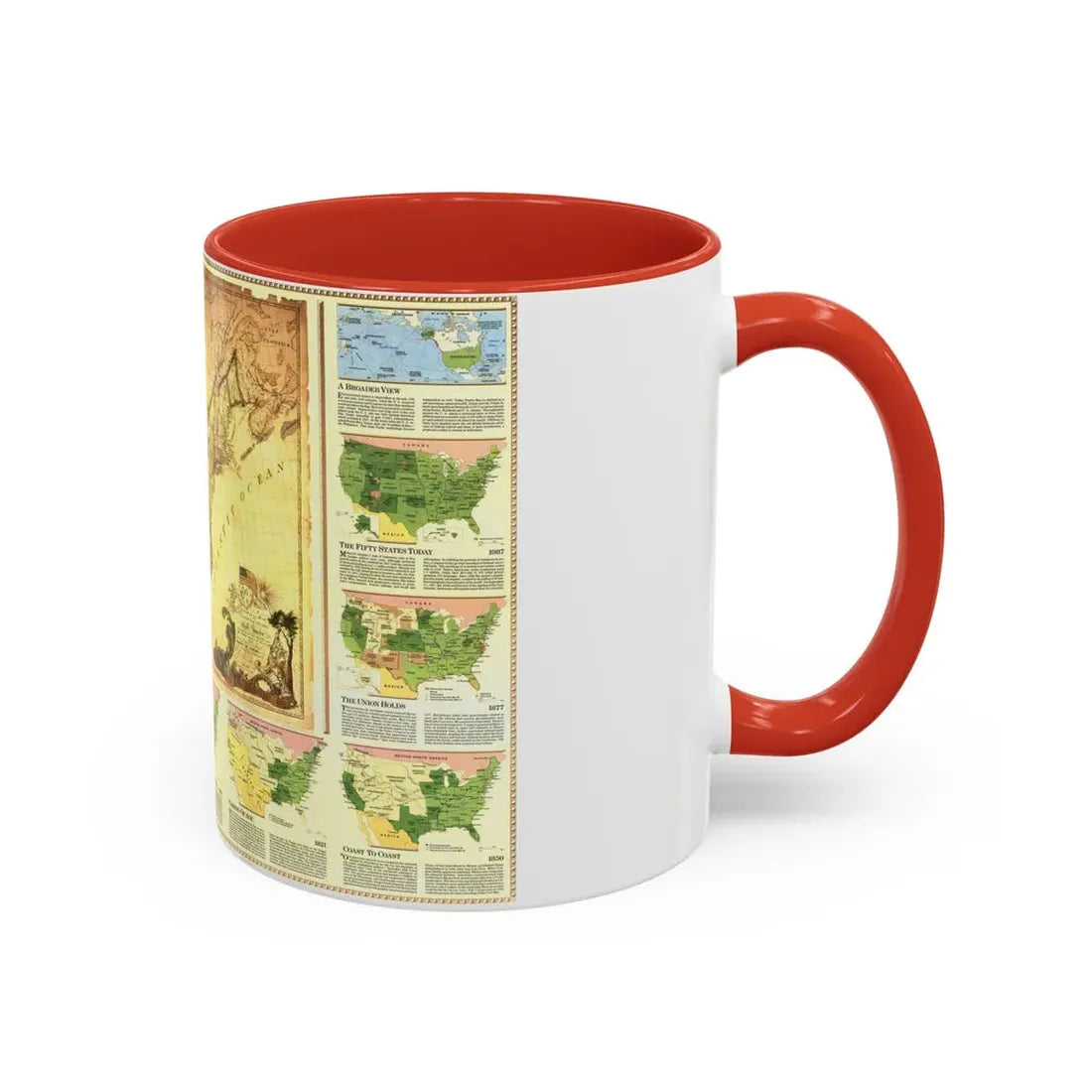 USA - Territorial Growth (1987) (Map) Accent Coffee Mug - Go Mug Yourself