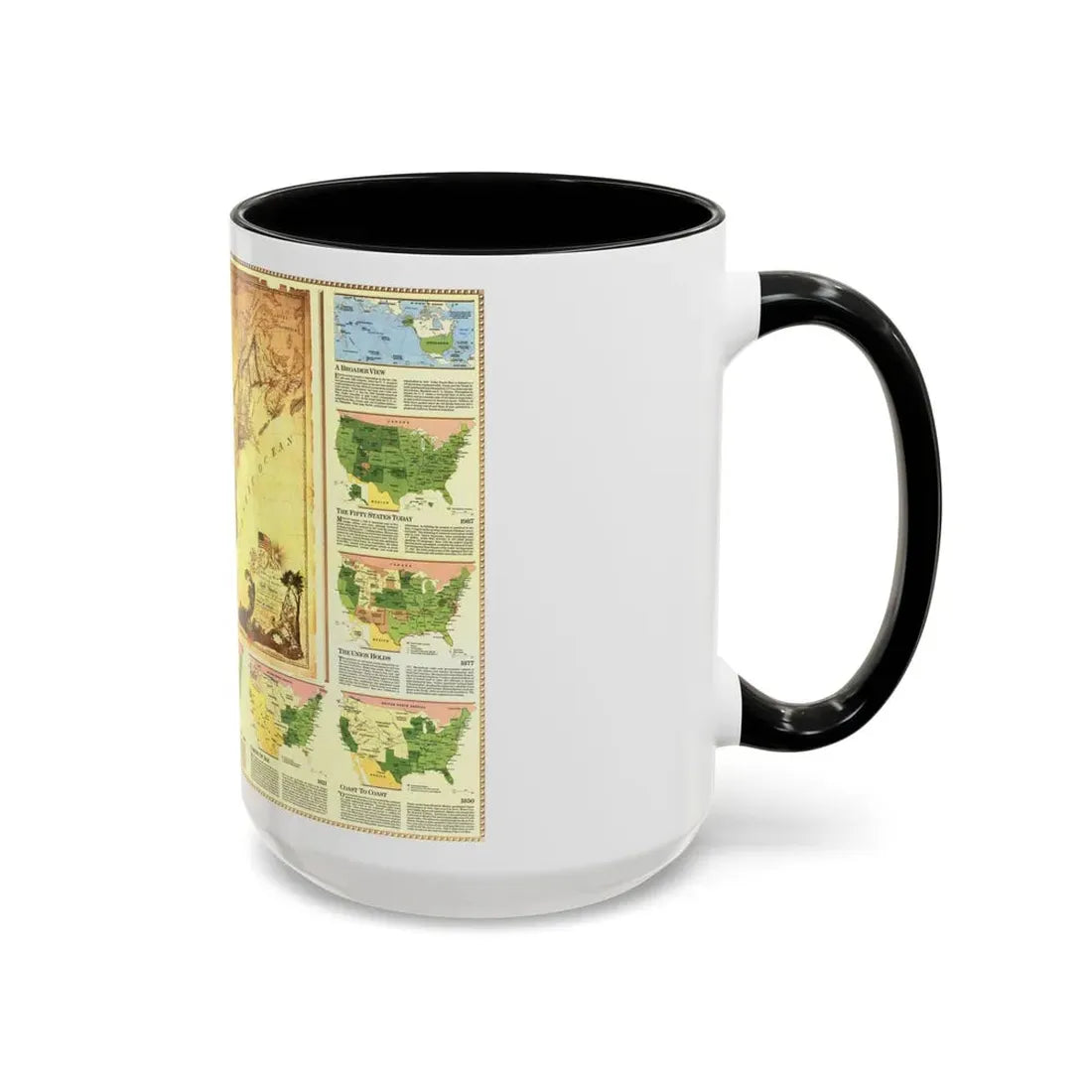 USA - Territorial Growth (1987) (Map) Accent Coffee Mug - Go Mug Yourself