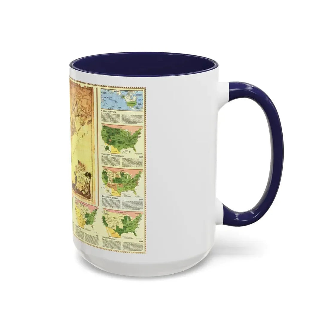 USA - Territorial Growth (1987) (Map) Accent Coffee Mug - Go Mug Yourself