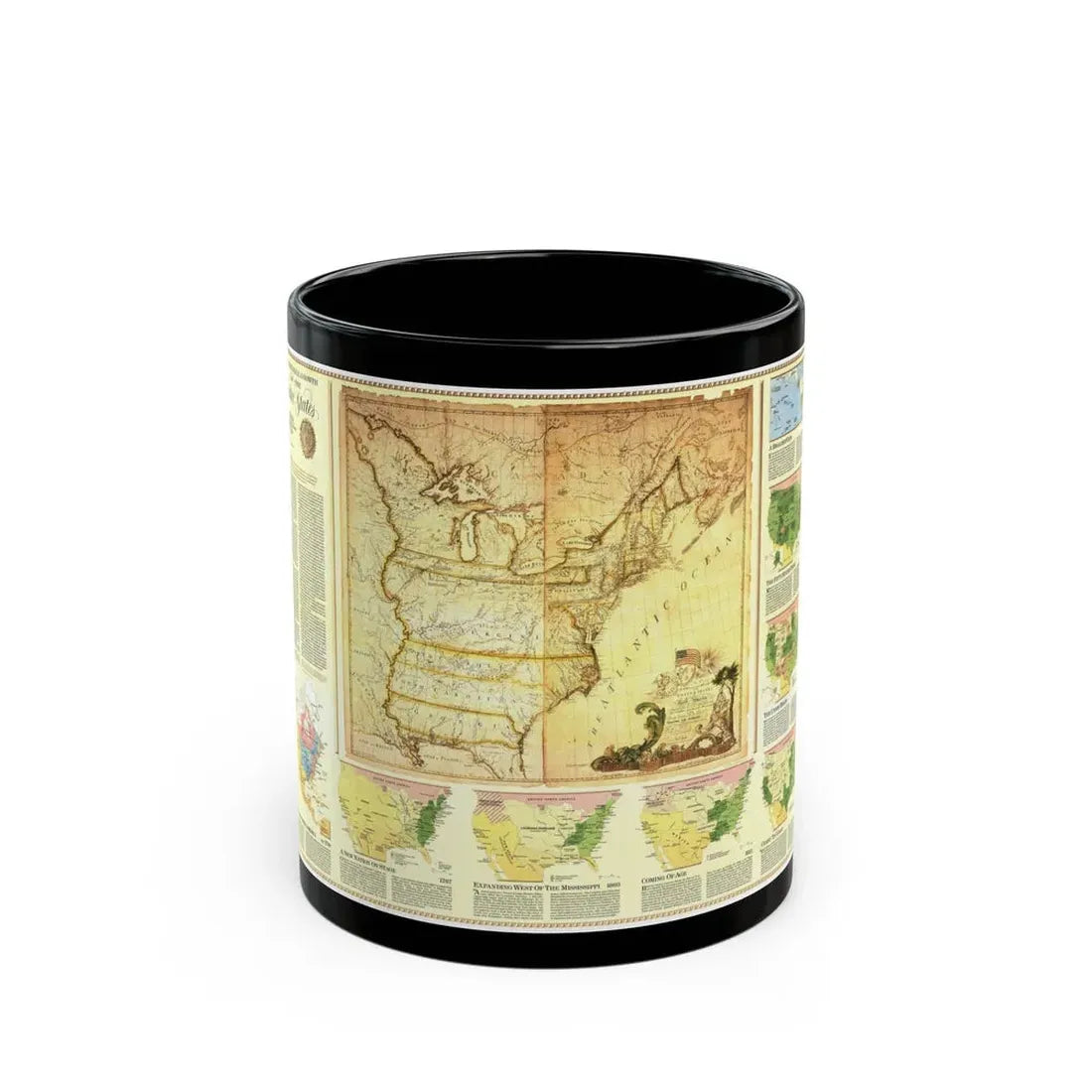 USA - Territorial Growth (1987) (Map) Black Coffee Mug 11oz - Go Mug Yourself