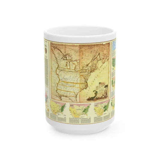 USA - Territorial Growth (1987) (Map) White Coffee Mug 15oz - Go Mug Yourself
