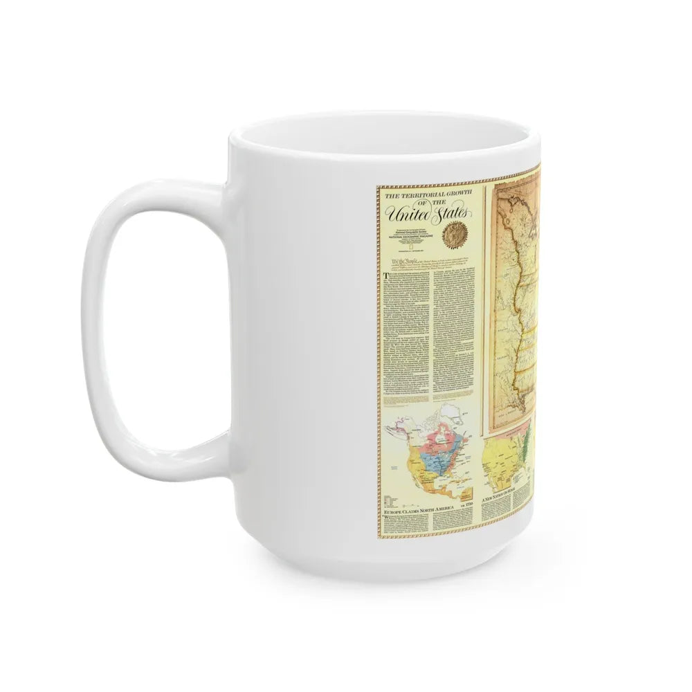 USA - Territorial Growth (1987) (Map) White Coffee Mug-Go Mug Yourself