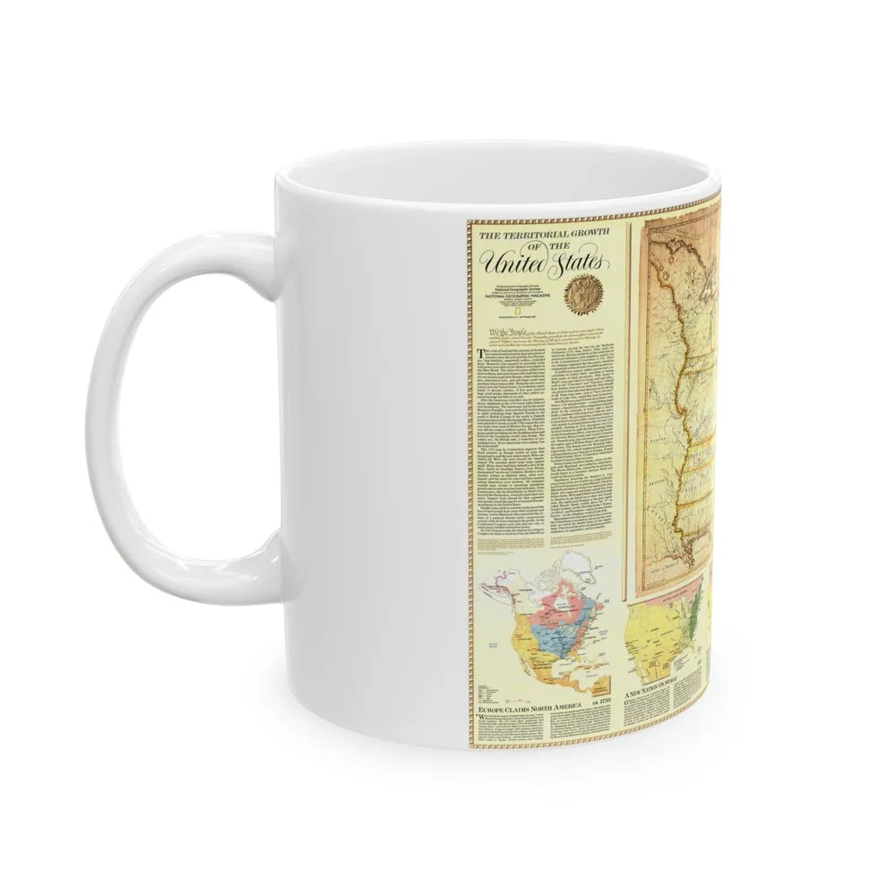 USA - Territorial Growth (1987) (Map) White Coffee Mug-Go Mug Yourself