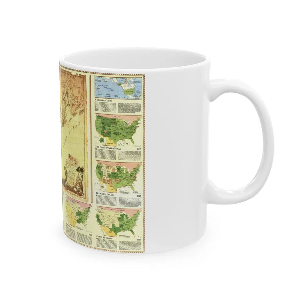 USA - Territorial Growth (1987) (Map) White Coffee Mug-Go Mug Yourself