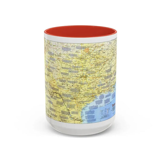 USA - Texas 1 (1986) (Map) Accent Coffee Mug 15oz Red - Go Mug Yourself