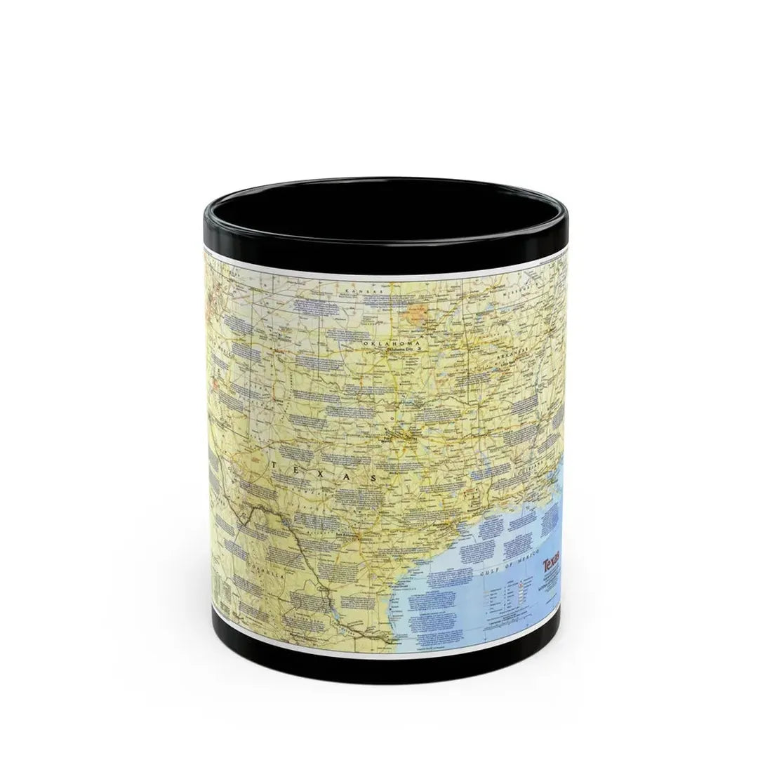 USA - Texas 1 (1986) (Map) Black Coffee Mug 11oz - Go Mug Yourself