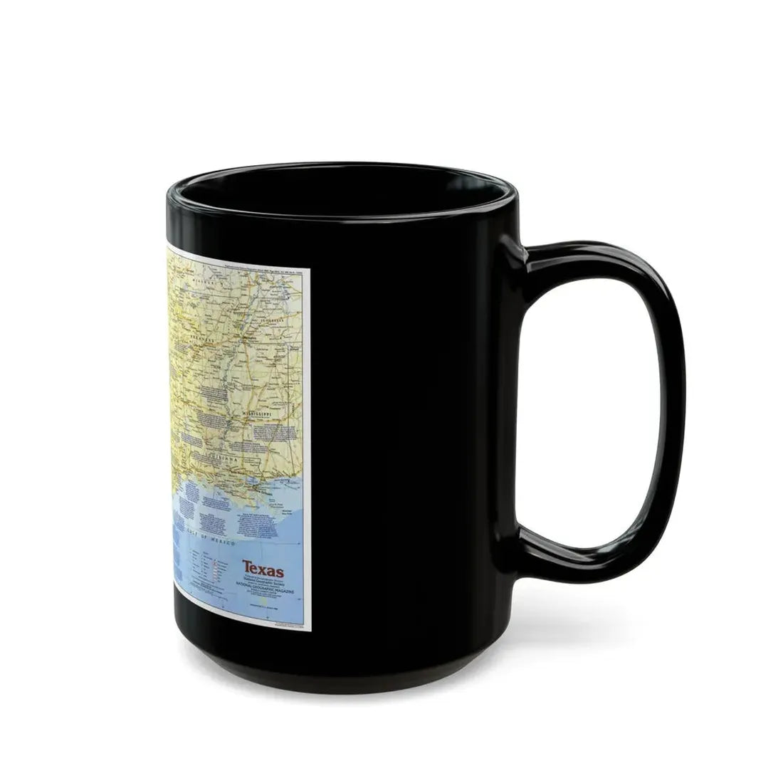 USA - Texas 1 (1986) (Map) Black Coffee Mug - Go Mug Yourself