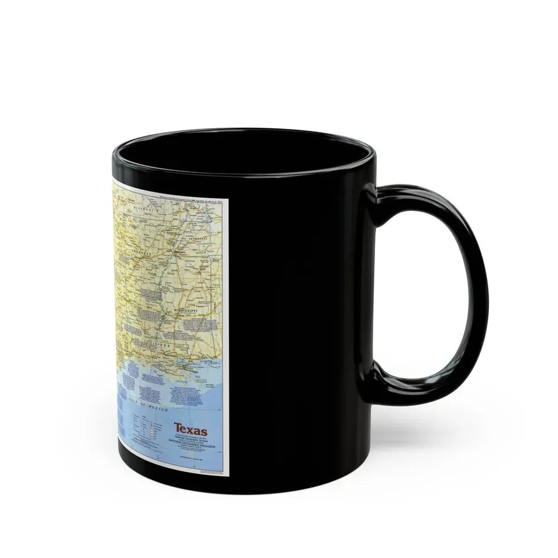 USA - Texas 1 (1986) (Map) Black Coffee Mug - Go Mug Yourself