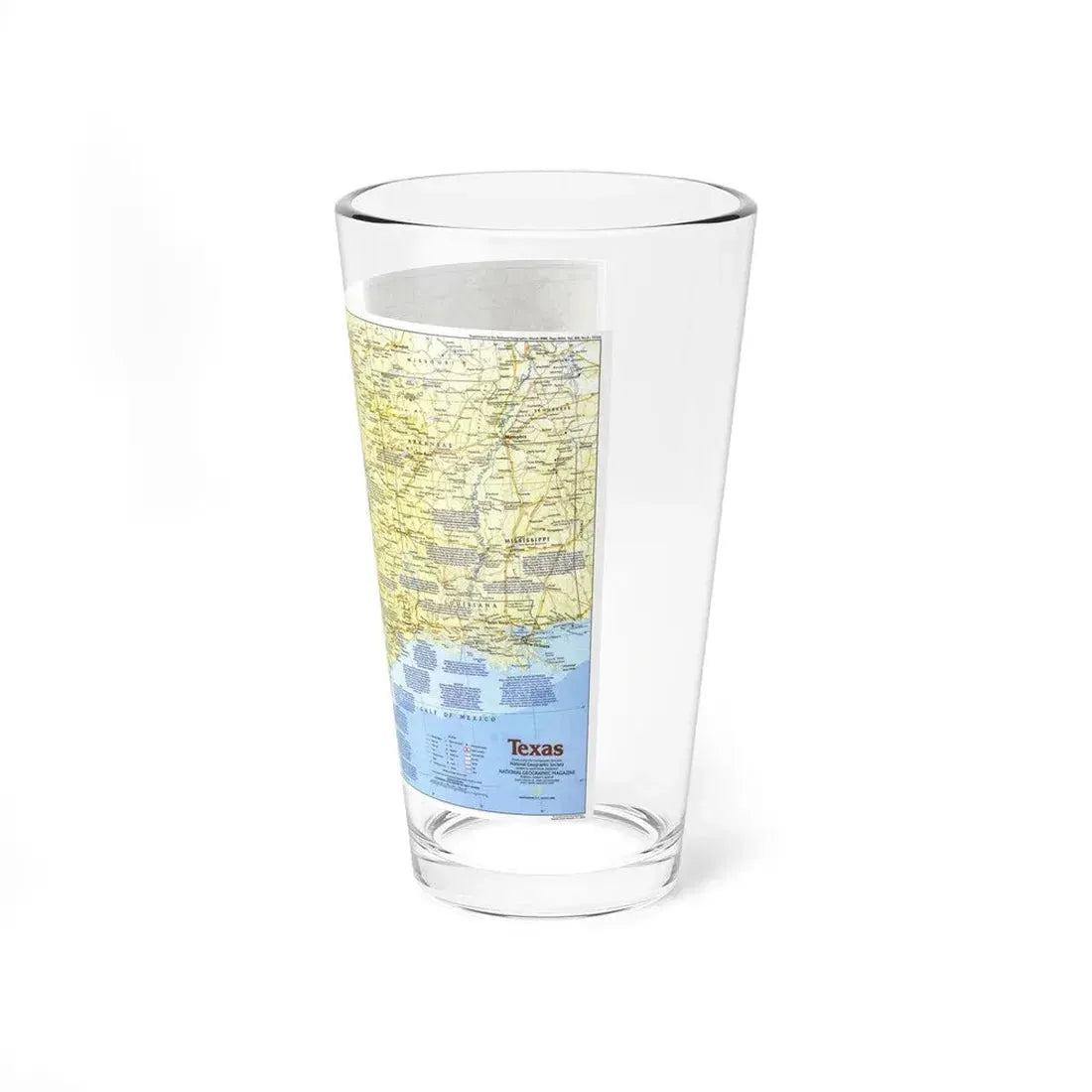 USA - Texas 1 (1986) (Map) Pint Glass 16oz - Go Mug Yourself