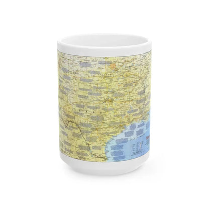 USA - Texas 1 (1986) (Map) White Coffee Mug 15oz - Go Mug Yourself