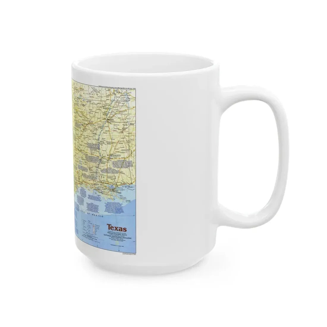 USA - Texas 1 (1986) (Map) White Coffee Mug - Go Mug Yourself